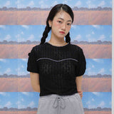 Fetching lace T-shirts (black) (6684249653366)