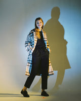 OVERSIZE WOOL CHECK ROBE COAT (Beige) / オーバーサイズウールチェックローブコート