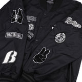 ロゴパッチバーシティジャケット/BSR2223FWJK020 DFR LOGO PATCH VARSITY JACKET BLACK