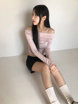 Uel Boat Neck Shirring T (3color)