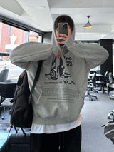 never headset printing loosefit hoody