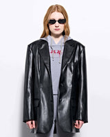  Back Patch Oversized Blazer _ Black