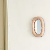 セラミックボールドフレームドテーブルミラー / Ceramic Bold Framed Table Mirror - Nude
