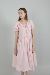 ロマンティックシャーリングロングワンピース / Romantic Shirring Long Onepiece Pink