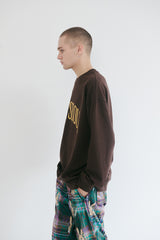アーチロゴクルーネック / BSR2223FWPO077 BSRBT ARCH LOGO CREWNECK BROWN