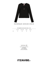 TWO RIBBON LONG SLEEVE - BLACK