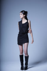 04.DRAPE DRESS TOP BLACK