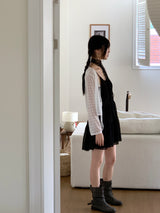Tatsu interseason punching string lace long sleeve cardigan