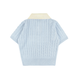 プレッピーカラーハーフニット