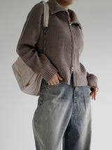 2WAYハイネックニットジップアップ / Two-way high-neck knit zip-up (2color)