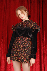 rose velvet blouse (6640090742902)