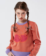 ビッグチェリーセーター / BIG CHERRY JACQUARD KNIT KS [CORAL]
