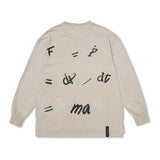 Lexsecunda ヴィンテージライクオーバーサイズロングスリーブTシャツ ブラック/ ベージュ