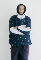 ロイヤルフリースフードジャケット / BSR2223FWJK103 ROYAL FLEECE HOODED JACKET MINI BEAR RABBIT NAVY