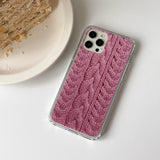 CABLE KNIT HARD JELL CASE_PINK