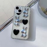 ハートシルバーラビットフォーンケース / Heart silver Rabbit Phone Case