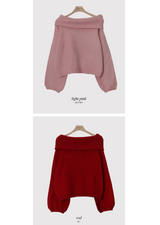 ラブリーピュアオフショルダーニット(4color)
