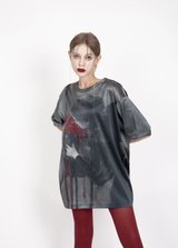 サテンオーバーサイズTシャツ / SATIN OVERSIZE T-SHIRT #HEART