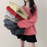 Mio Alpaca V-neck Oversized Fit Knitwear (8 colors)