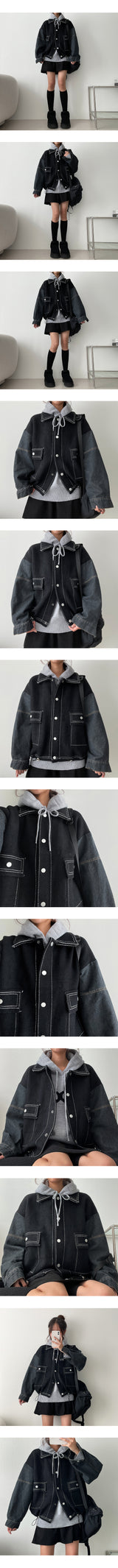 ソフトシックデニムミックスストリングジャケット