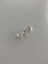 [92.5silver] matt circle one-touch earrings (2sizes)