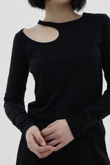 ショルダーカットアウトTシャツ / Shoulder cut-out T-shirt (3color)