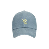 3D Monogram pigment Washing Corduroy Over Fit Ball Cap Sky