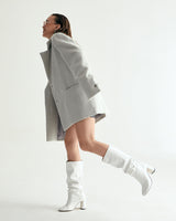 UNISEX HAIRY WOOL COAT JACKET W - BYRDEYE GRAY (6636065325174)