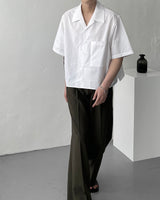 YM クリースクロップドシャツ / YM Crease Cropped Shirt (4 colors)