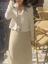 メープルスリムカーディガンノースリーブセット / Maple Slim Cardigan Sleeveless Set (3 colors)