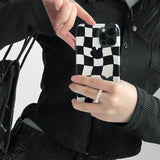 Checkerboard Black Iphone Bumper case (6674346246262)