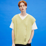 スカシVネックベスト/Skashi v neck vest