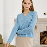 100%cashmere v neck basic top_scani blue (6653689954422)