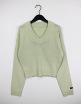 ウールVネッククロップニット/Wool V-neck Crop Knit (10color)