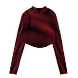 ストライプモックネックスリムトップ / STRIPE MOCK NECK SLIM TOP
