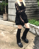 ビンテージパンクダメージロングニットウェア
