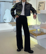 フレンチ レザー クロップジャケット / MO French Leather Cropped Jacket (2 colors)