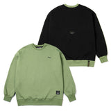 ハーフカラーオーバーサイズヘビースウェット/22 HALF COLOR OVERSIZED HEAVY SWEAT CREWNECK KHAKI BLACK