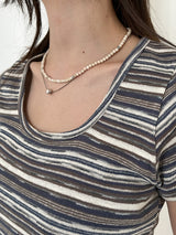 ジェムストーンラインネックレス / Gemstone Line Necklace (2color)