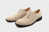 Cowhide Wooden Derby Shoes Vegetable Beige