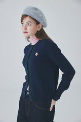 シグネチャーレイヤードウールカーディガン / Signature Layered Wool Cardigan [Navy]