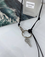 レザーキーリングネックレス / [Unisex] Leather keyring necklace