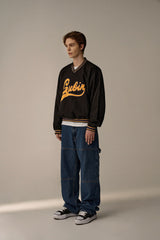 RETRO V-NECK NYLON PULLOVER (BLACK)