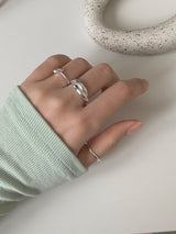 [5 set] sky bold layered ring set / 2 colors