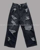 ダメージワイドパンツ / SK Damage Wide Pants (2 colors)
