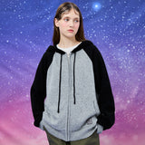 ラグランフードニットジップアップ / Raglan hood knit zipup