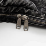 Washed Denim Shoulder Bag (Black)