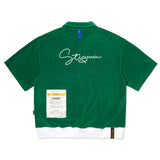 23 テリーカラージッパーショートスリーブ / 23 TERRY COLLAR ZIPPER SHORTSLEEVE WHITE / GREEN