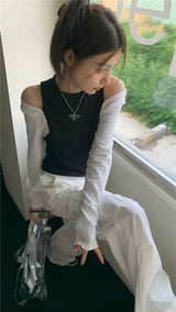 オレオ オープン ショルダー ニット トップ / Oreo open shoulder knit top