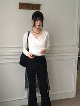 Chey ドレープラップクロップフードスウェットシャツ